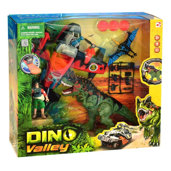 Coffret Dino Valley électronique : Avion et deux figurines dinosaures - ChapMei-520101