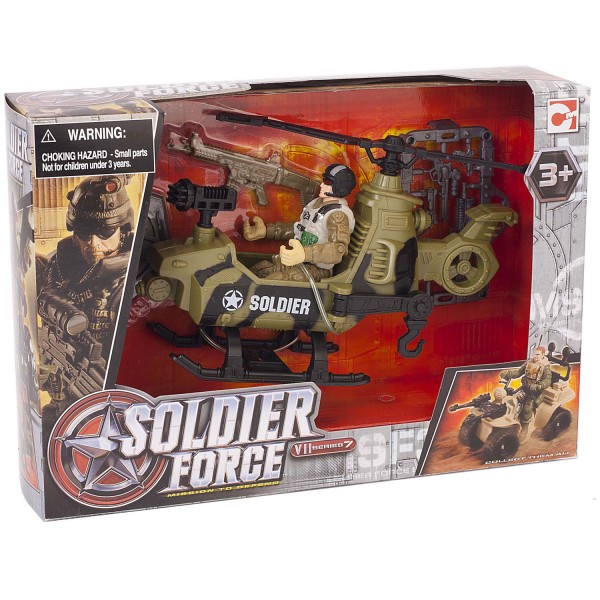Figurine Soldier Force : Soldat + hélicoptère - ChapMei-506111-2