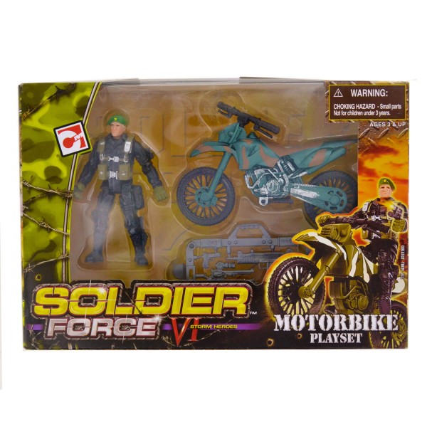Figurine Soldier Force avec véhicule : Moto - ChapMei-393100-1