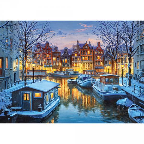 Puzzle 1000 pièces :  Amsterdam la nuit - Timaro-30264