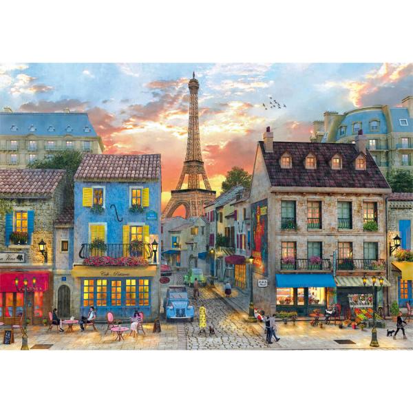 Puzzle 1000 pièces : Rues de Paris - Clementoni-39820