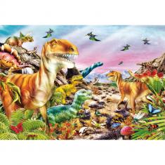 104-teiliges Puzzle: Land der Dinosaurier