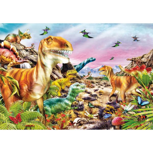Puzzle 104 pièces : Le pays des dinosaures - Clementoni-25768