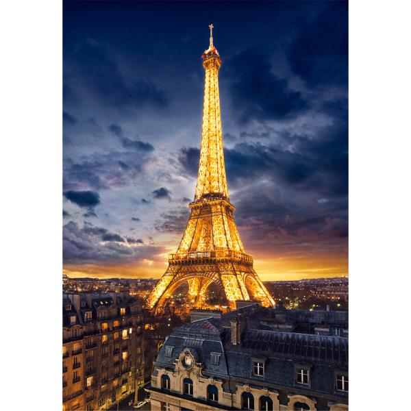 Puzzle 1000 pièces + poster : Tour Eiffel, Paris - Clementoni-39703