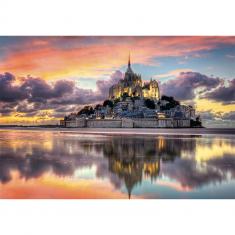 Puzzle 1000 pièces + poster : Le Magnifique Mont Saint-Michel