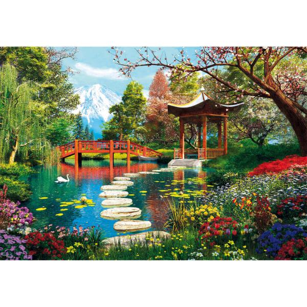 Puzzle 1000 pièces + poster : Jardins du Fuji - Clementoni-39910
