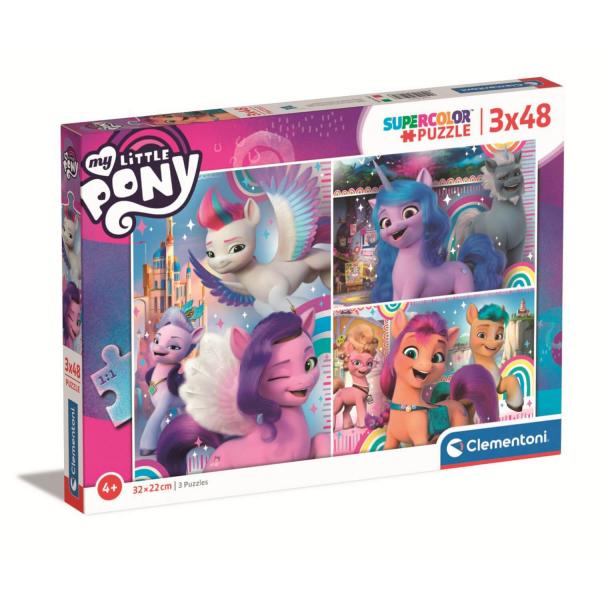 Puzzle 3 x 48 pièces : Mon Petit Poney (My Little Pony) - Clementoni-25275