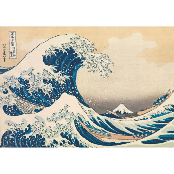 Puzzle 1000 pièces + poster : La Grande Vague, Hokusai - Clementoni-39707