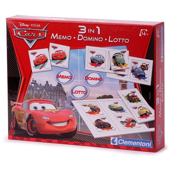 Coffrets jeux 3 en 1 : Cars 2 : Memo, Domino, Loto - Clementoni-12880