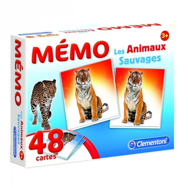 Mémo Pocket Les animaux sauvages - Clementoni-62476