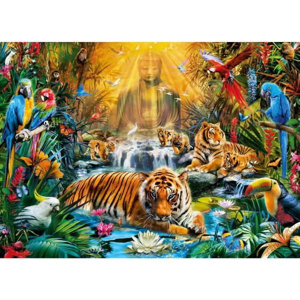 Puzzle 1000 pièces : Tigres mystiques - Clementoni-39380