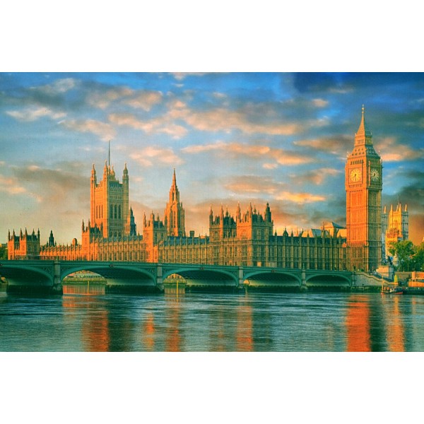 Puzzle 1000 pièces : Big Ben et le Parlement, Londres - Clementoni-39269