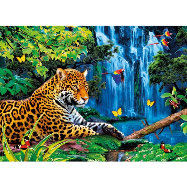 Puzzle 1000 pièces : Effet 3 D : Jaguar dans la jungle - Clementoni-39284