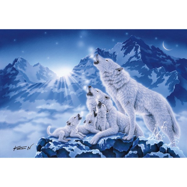 Puzzle 1000 pièces : Famille de loups - Clementoni-39280