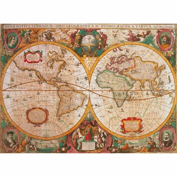 1000 Teile Puzzle - antike Karte - Clementoni-31229