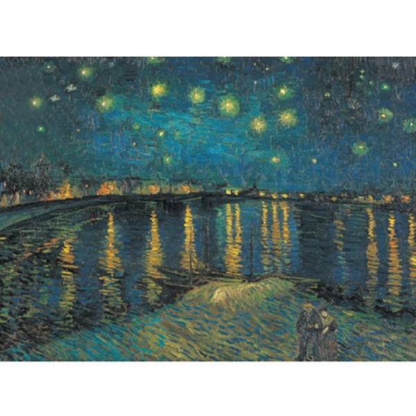 Puzzle 1000 pièces Museum : Nuit étoilée sur le Rhône Van Gogh - Clementoni-39344