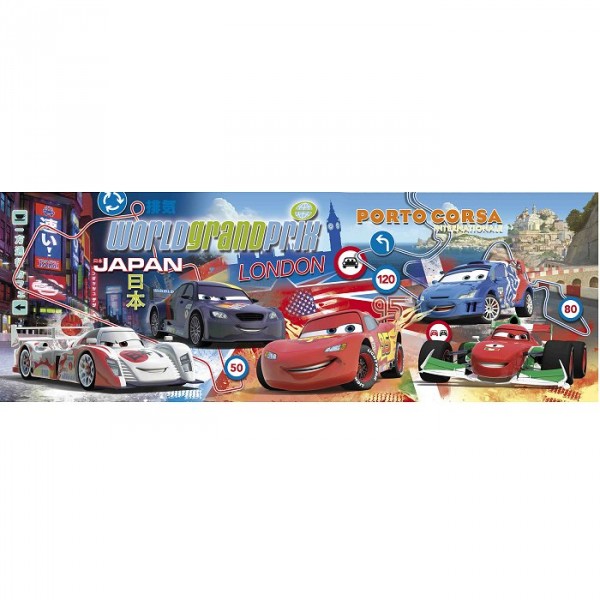 Puzzle 1000 pièces panoramique - Cars 2 - Clementoni-39196