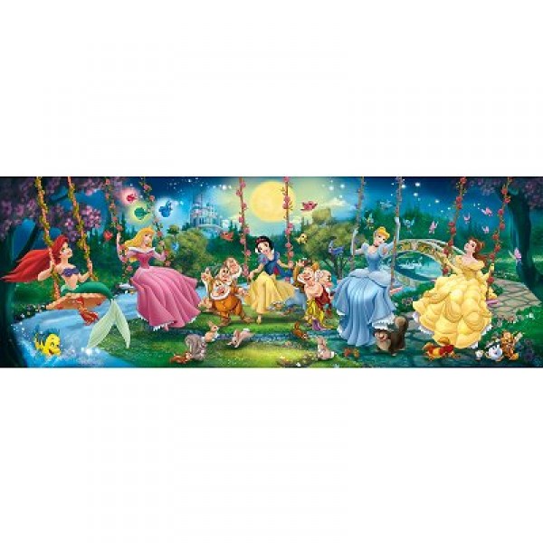 Puzzle 1000 pièces panoramique - Princesses Disney - Clementoni-39135
