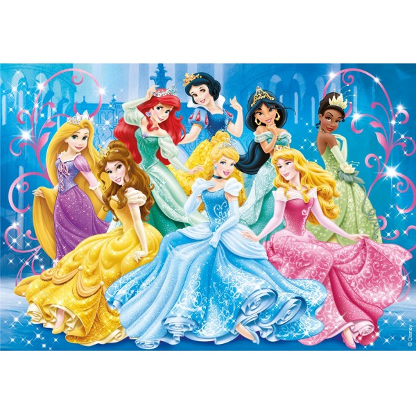 Puzzle 104 pièces : Princesses Disney : Brilliant Puzzle - Clementoni-20125-20128