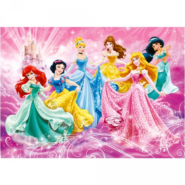 Puzzle 104 pièces : Princesses Disney : Robes étincelantes - Clementoni-27885