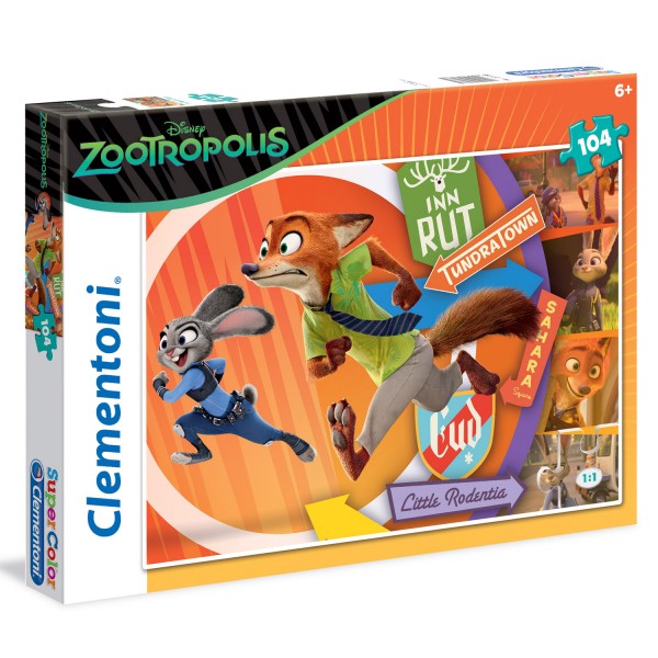 Puzzle 104 pièces : Zootopie - Clementoni-27968