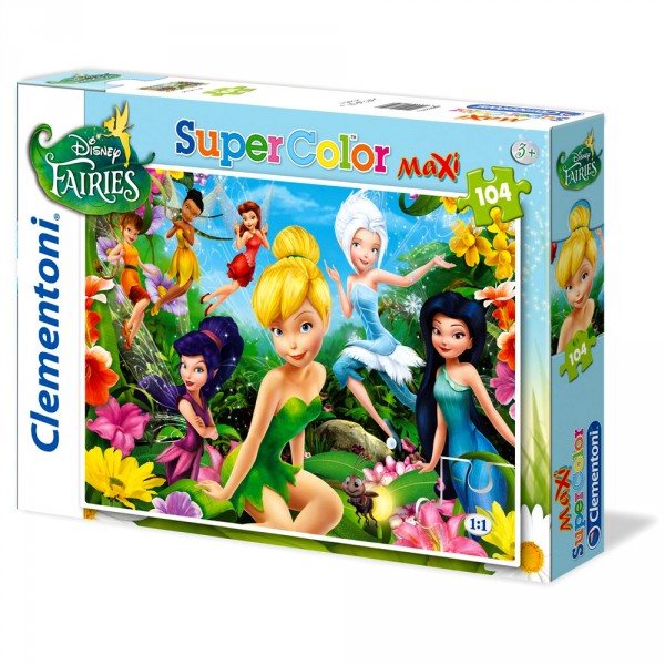 Puzzle 104 pièces maxi : Disney Fairies - Clementoni-23649