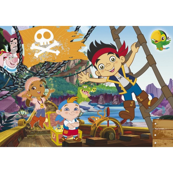 Puzzle 104 pièces maxi : Jake et les pirates du pays imaginaire - Clementoni-23640
