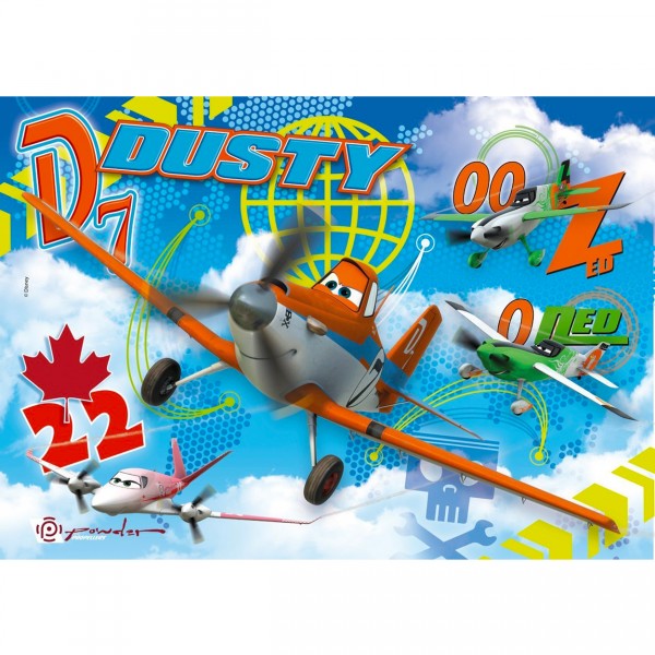 Puzzle 104 pièces maxi : Planes : Dusty, Zed et Ned - Clementoni-23646