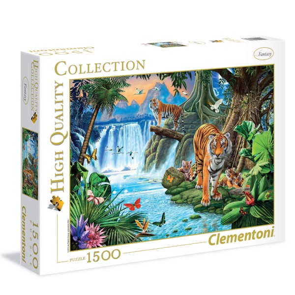 Puzzle 1500 pièces : Famille de tigre - Clementoni-31636
