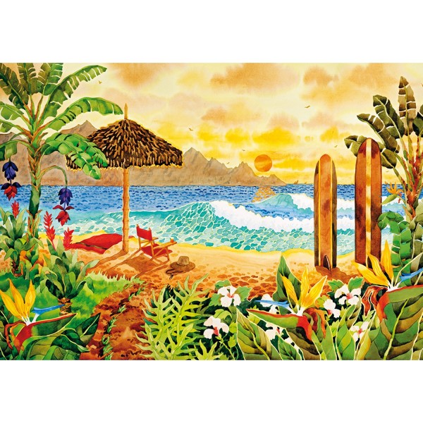 Puzzle 1500 pièces : Le paradis des surfeurs - Clementoni-31993