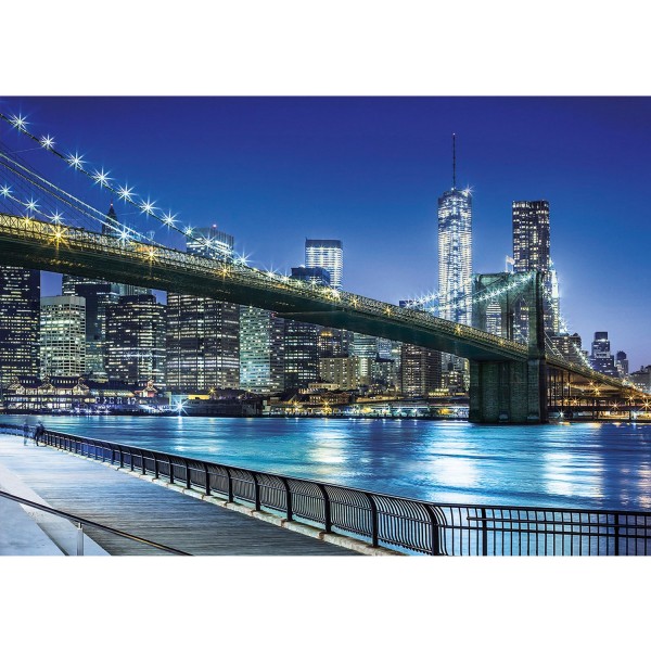 Puzzle 1500 pièces : New York by Night - Clementoni-31804