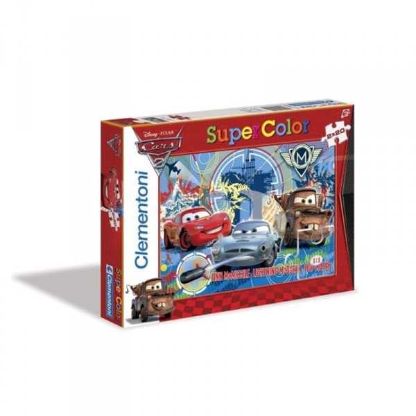 Puzzle 2 x 20 pièces : Super Color : Cars 2 - Clementoni-24604-24613-2