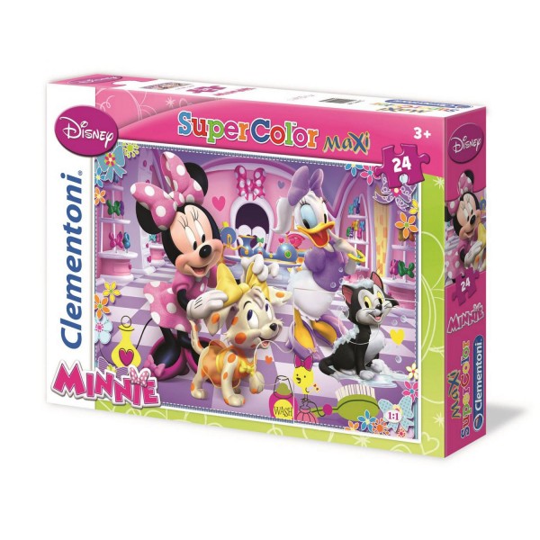 Puzzle 2 x 20 pièces : Super Color : Minnie et Daisy - Clementoni-24604-24613-4