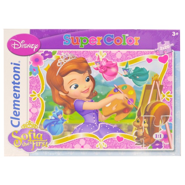 Puzzle 2 x 20 pièces : Super Color : Princesse Sofia - Clementoni-24604-24613-10