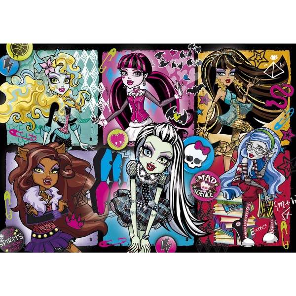 Puzzle 200 pièces : Monster High : Portrait des étudiantes - Clementoni-29684