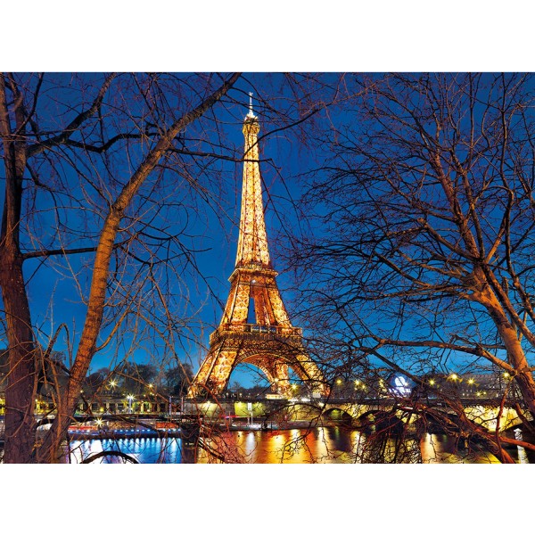 Puzzle 2000 pièces : Tour Eiffel illuminée - Clementoni-32554