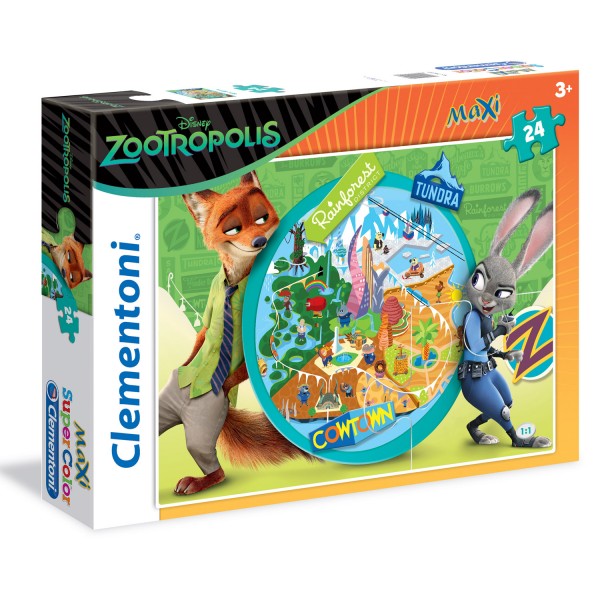 Puzzle 24 pièces Maxi : Zootopie - Clementoni-24059