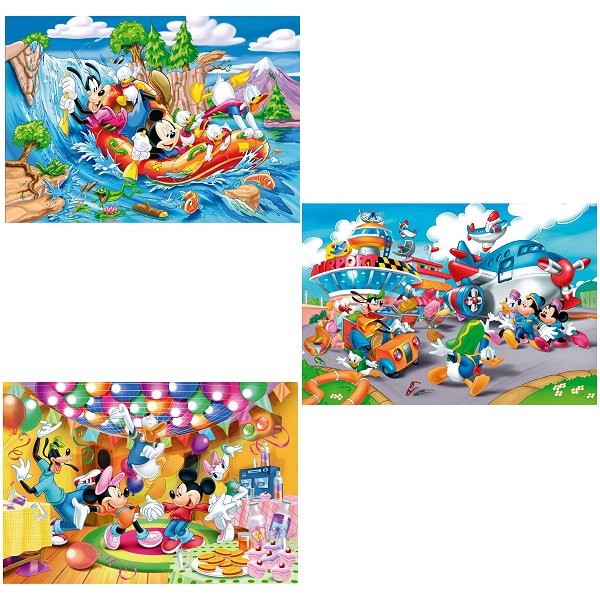 Puzzle 3 x 48 pièces - Mickey et ses amis : Plus on est de fous ... - Clementoni-25168