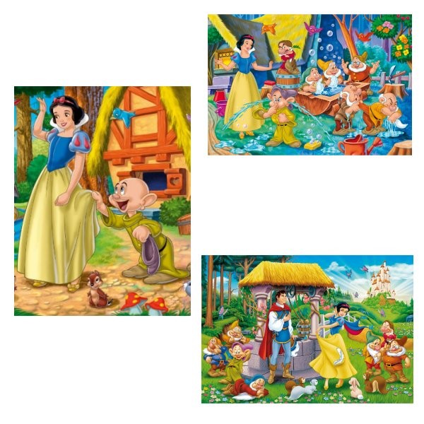 Puzzle 3 x 48 pièces - Princesses Disney : Blanche Neige et les sept nains - Clementoni-25160
