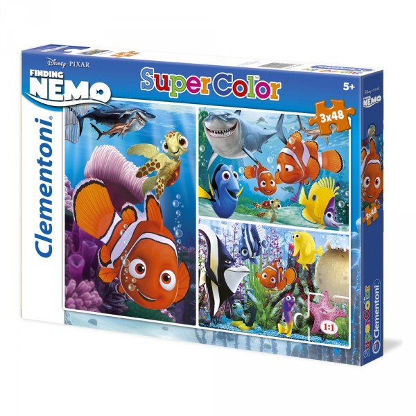 Puzzle 3 x 48 pièces : Le monde de Nemo - Clementoni-25106-Nemo