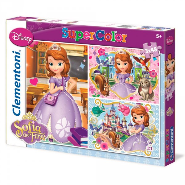 Puzzle 3 x 48 pièces : Princesse Sofia - Clementoni-25191