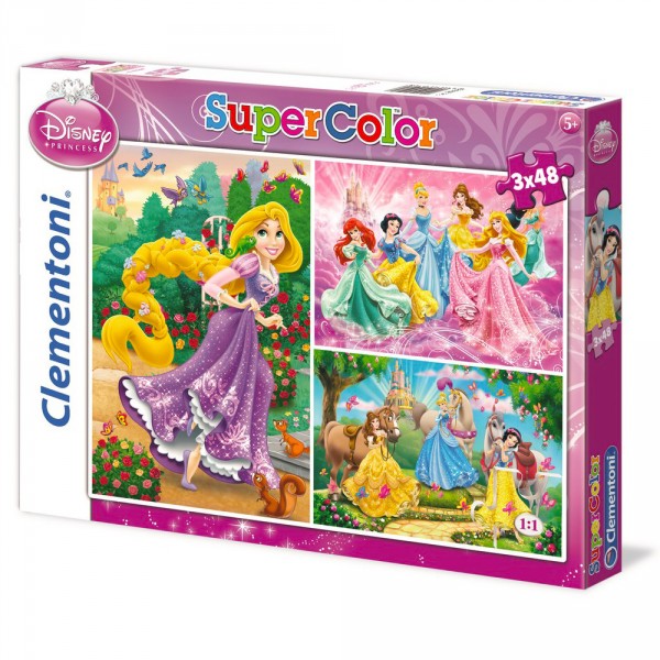 Puzzle 3 x 48 pièces : Princesses Disney - Clementoni-25189