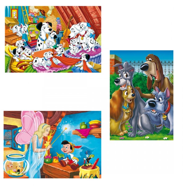 Puzzle 3 x 48 pièces pièces : Les classiques Disney - Clementoni-25106-Classique