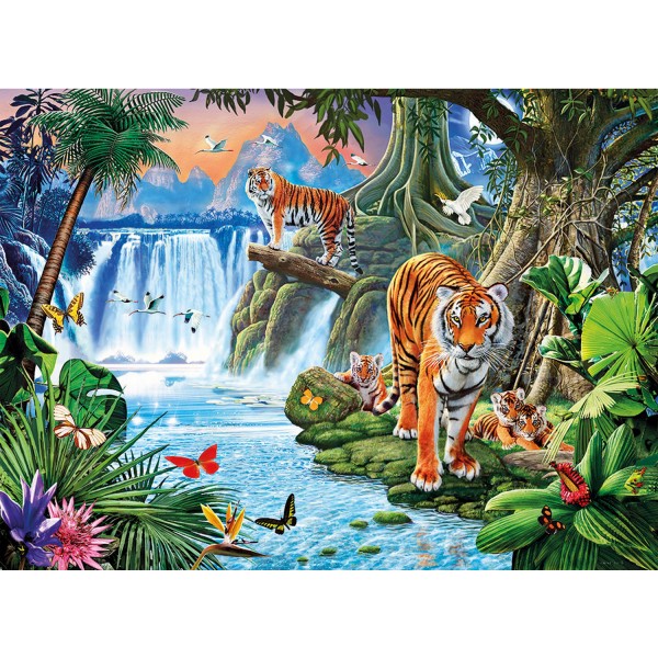 Puzzle 3000 pièces : Famille de tigres - Clementoni-33543