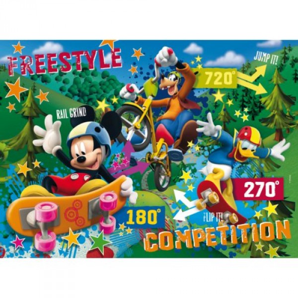 Puzzle 104 pièces - Effet 3D : Mickey et ses amis - Clementoni-20054