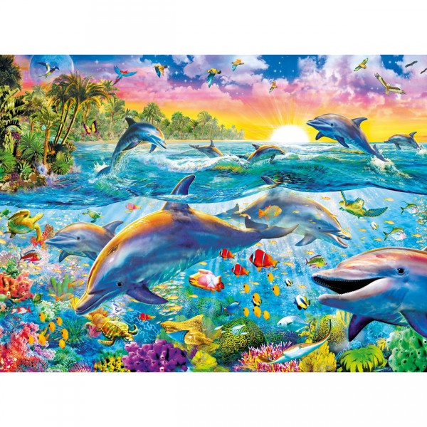 Puzzle 500 pièces : Paradis des dauphins - Clementoni-30170