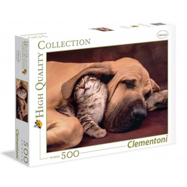 500 Teile Puzzle: Zärtlichkeit der Tiere - Clementoni-35020