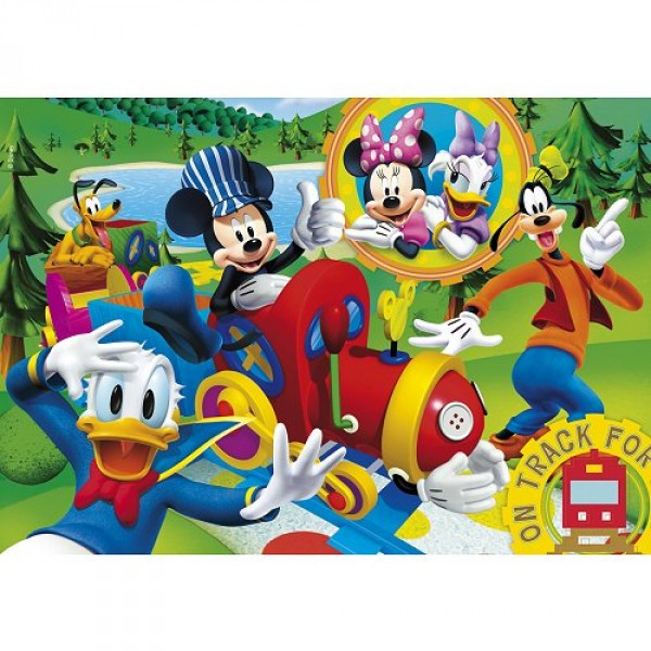 Puzzle 60 pièces - Mickey et ses amis : Dans le train - Clementoni-26573