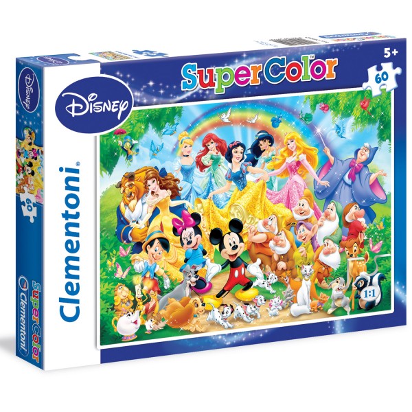 Puzzle 60 pièces : Famille Disney - Clementoni-26952