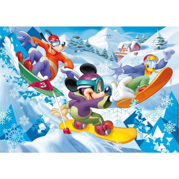 Puzzle cadre 15 pièces : Mickey sport : Snowboard - Clementoni-22222-4